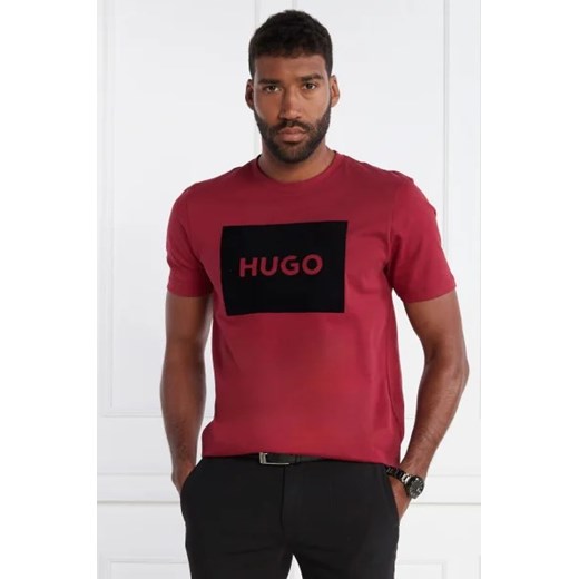 T-shirt męski Hugo Boss młodzieżowy z krótkim rękawem z napisami 