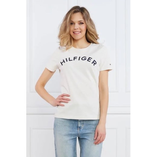 Tommy Hilfiger T-shirt REG HILFIGER VARSITY EMB C-NK SS | Slim Fit ze sklepu Gomez Fashion Store w kategorii Bluzki damskie - zdjęcie 172798181