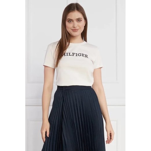 Tommy Hilfiger T-shirt MONOTYPE PRINT C-NK SS | Slim Fit ze sklepu Gomez Fashion Store w kategorii Bluzki damskie - zdjęcie 172799741