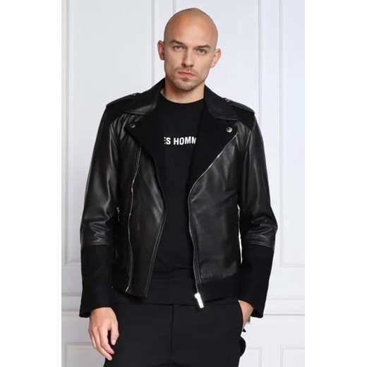 Les Hommes Skórzana kurtka | Regular Fit | z dodatkiem wełny ze sklepu Gomez Fashion Store w kategorii Kurtki męskie - zdjęcie 172801040