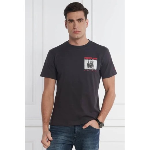 T-shirt męski Replay w stylu młodzieżowym bawełniany z krótkimi rękawami 