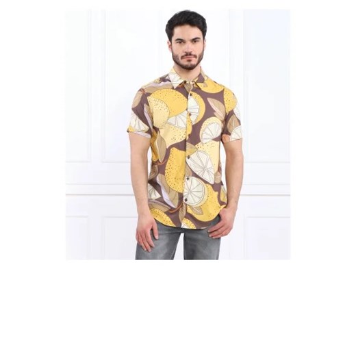 GUESS Koszula SS ECO RAYON LEMON P | Slim Fit Guess L wyprzedaż Gomez Fashion Store