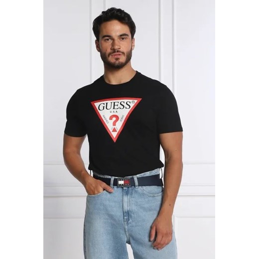 GUESS T-shirt TRI LOGO | Regular Fit ze sklepu Gomez Fashion Store w kategorii T-shirty męskie - zdjęcie 172808191