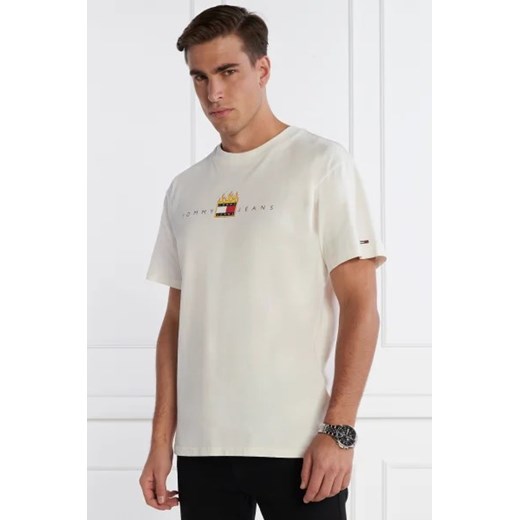Tommy Jeans T-shirt LINEAR FIRE FLAG | Relaxed fit ze sklepu Gomez Fashion Store w kategorii T-shirty męskie - zdjęcie 172809053