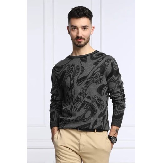 HUGO Sweter Sglitch | Regular Fit | z dodatkiem jedwabiu ze sklepu Gomez Fashion Store w kategorii Swetry męskie - zdjęcie 172813723