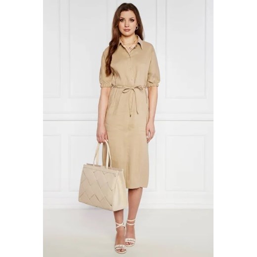 Marc Cain Lniana sukienka z paskiem ze sklepu Gomez Fashion Store w kategorii Sukienki - zdjęcie 172817343