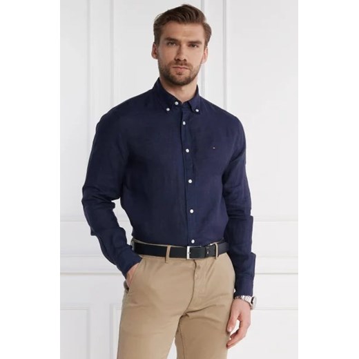 Tommy Hilfiger Lniana koszula PIGMENT DYED | Regular Fit Tommy Hilfiger L okazja Gomez Fashion Store