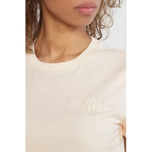 Gant T-shirt REG TONAL SHIELD SS | Regular Fit Gant XS okazyjna cena Gomez Fashion Store