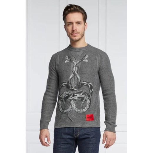 HUGO Sweter Snablo | Regular Fit | z dodatkiem wełny i kaszmiru ze sklepu Gomez Fashion Store w kategorii Swetry męskie - zdjęcie 172825972