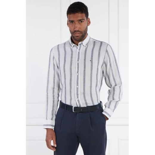 Tommy Hilfiger Lniana koszula TRIPLE STRIPE | Regular Fit ze sklepu Gomez Fashion Store w kategorii Koszule męskie - zdjęcie 172829730