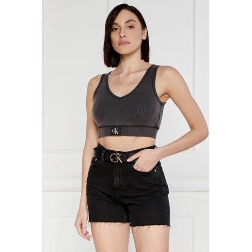 CALVIN KLEIN JEANS Top LABEL WASHED | Cropped Fit XS promocja Gomez Fashion Store