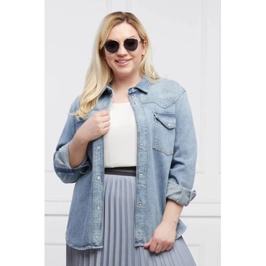 Persona by Marina Rinaldi Koszula FARRO Plus size | Regular Fit | denim ze sklepu Gomez Fashion Store w kategorii Koszule damskie - zdjęcie 172833973