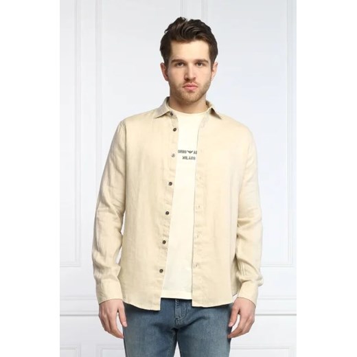 Emporio Armani Lniana koszula | Regular Fit ze sklepu Gomez Fashion Store w kategorii Koszule męskie - zdjęcie 172835484