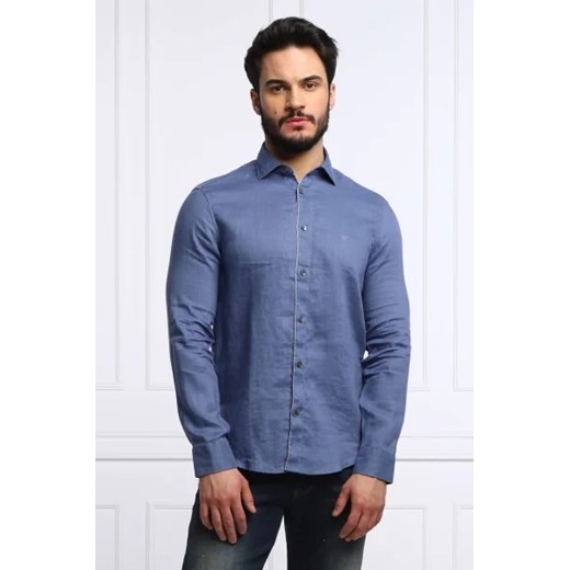 Emporio Armani Lniana koszula | Regular Fit ze sklepu Gomez Fashion Store w kategorii Koszule męskie - zdjęcie 172836213