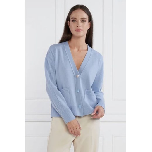 Marc Cain Wełniany kardigan | Regular Fit | z dodatkiem kaszmiru ze sklepu Gomez Fashion Store w kategorii Swetry damskie - zdjęcie 172838264