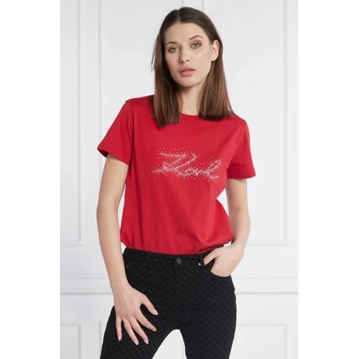 Karl Lagerfeld T-shirt rhinestone | Slim Fit ze sklepu Gomez Fashion Store w kategorii Bluzki damskie - zdjęcie 172840912