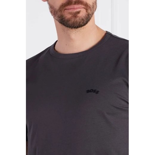 T-shirt męski BOSS HUGO szary z krótkim rękawem