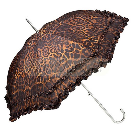LEOPARD Elegancka parasolka długa z falbanką parasole-miadora-pl  falbanki