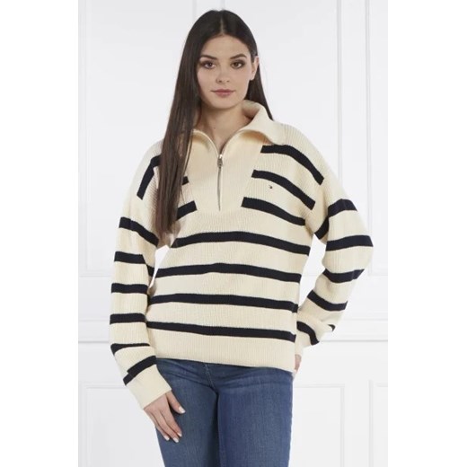 Tommy Hilfiger Sweter CO CARDI STITCH 1/2 ZIP SWT | Loose fit ze sklepu Gomez Fashion Store w kategorii Swetry damskie - zdjęcie 172851654