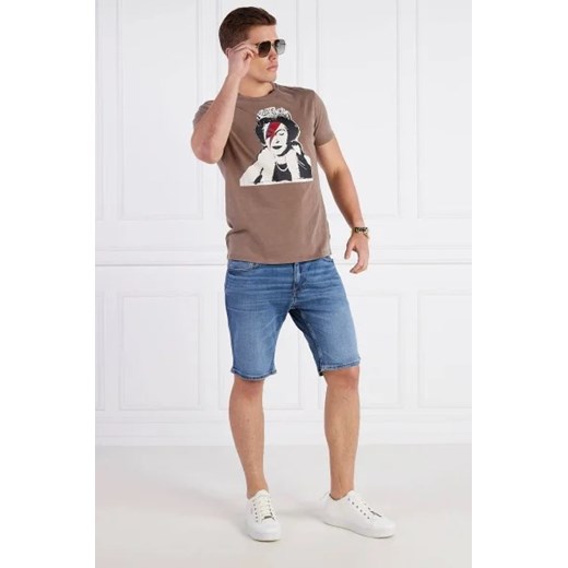 T-shirt męski Guess wiosenny z bawełny 