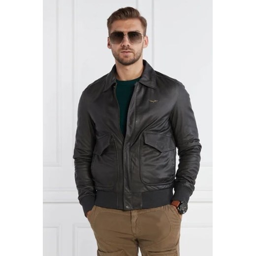 Aeronautica Militare Skórzana kurtka | Regular Fit Aeronautica Militare 58 Gomez Fashion Store wyprzedaż