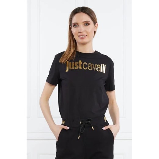 Just Cavalli T-shirt | R LOGO GOLD | Relaxed fit ze sklepu Gomez Fashion Store w kategorii Bluzki damskie - zdjęcie 172863163