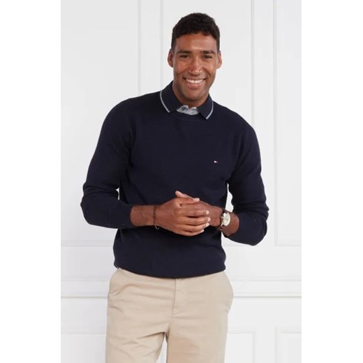 Tommy Hilfiger Sweter INTERLACED STRUCTURE | Slim Fit Tommy Hilfiger XL okazja Gomez Fashion Store