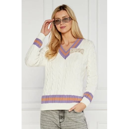 HUGO Sweter Sllarie | Regular Fit ze sklepu Gomez Fashion Store w kategorii Swetry damskie - zdjęcie 172872502