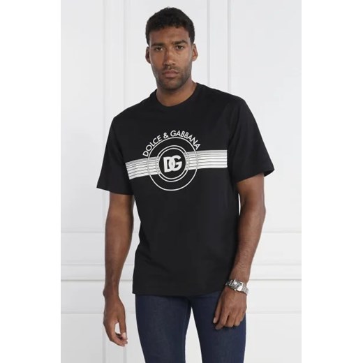 T-shirt męski czarny Dolce & Gabbana w stylu młodzieżowym 