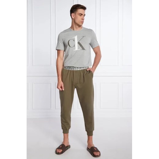 Spodnie męskie Calvin Klein Underwear casual zielone bawełniane 