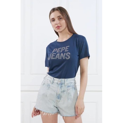 Pepe Jeans London T-shirt NIKO | Regular Fit ze sklepu Gomez Fashion Store w kategorii Bluzki damskie - zdjęcie 172879613