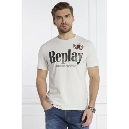Replay T-shirt | Regular Fit ze sklepu Gomez Fashion Store w kategorii T-shirty męskie - zdjęcie 172879733