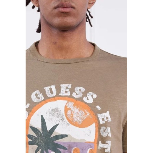 GUESS T-shirt PALM WINDOW | Slim Fit Guess L okazja Gomez Fashion Store
