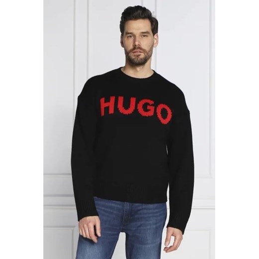 HUGO Sweter Slogonon | Regular Fit | z dodatkiem wełny L wyprzedaż Gomez Fashion Store