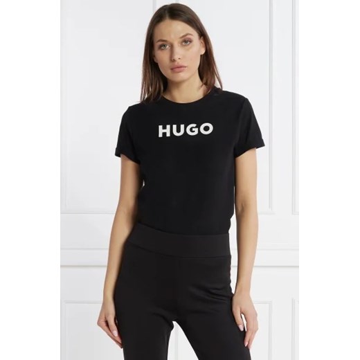 HUGO T-shirt | Slim Fit ze sklepu Gomez Fashion Store w kategorii Bluzki damskie - zdjęcie 172890540