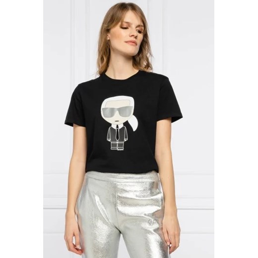 Karl Lagerfeld T-shirt Ikonik Karl | Regular Fit ze sklepu Gomez Fashion Store w kategorii Bluzki damskie - zdjęcie 172893824