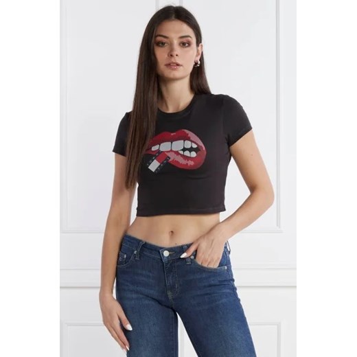 Tommy Jeans T-shirt WASHED TJ LIPS | Cropped Fit ze sklepu Gomez Fashion Store w kategorii Bluzki damskie - zdjęcie 172894903