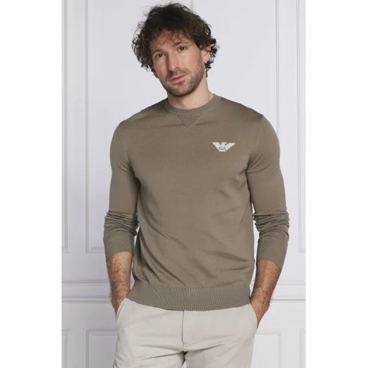 Emporio Armani Wełniany sweter | Slim Fit ze sklepu Gomez Fashion Store w kategorii Swetry męskie - zdjęcie 172898282