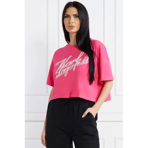 Karl Lagerfeld T-shirt | Cropped Fit ze sklepu Gomez Fashion Store w kategorii Bluzki damskie - zdjęcie 172898692