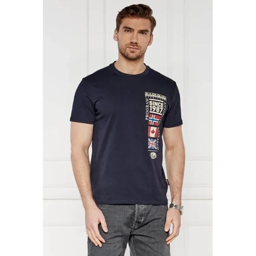 Napapijri T-shirt BLU MARINE | Regular Fit ze sklepu Gomez Fashion Store w kategorii T-shirty męskie - zdjęcie 172904562