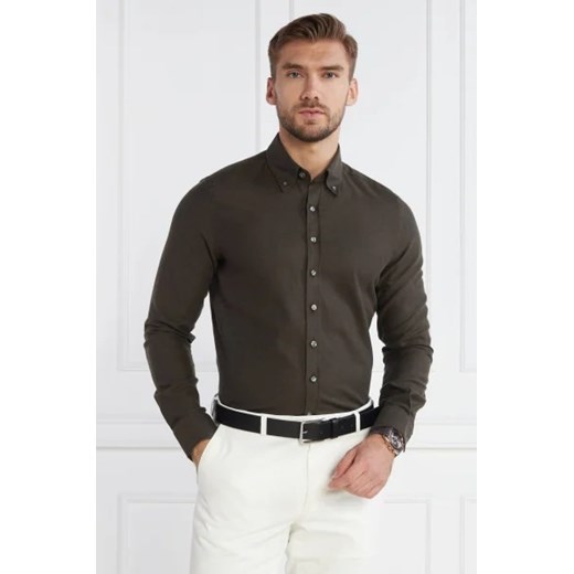 Oscar Jacobson Koszula Short BD Brushed Flannel | Slim Fit ze sklepu Gomez Fashion Store w kategorii Koszule męskie - zdjęcie 172905541
