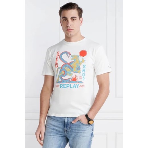 Replay T-shirt | Regular Fit ze sklepu Gomez Fashion Store w kategorii T-shirty męskie - zdjęcie 172908440