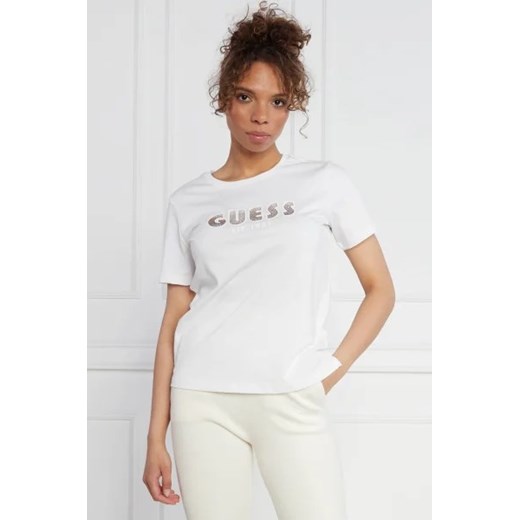 GUESS T-shirt SS CN SHADED LOGO TEE | Regular Fit ze sklepu Gomez Fashion Store w kategorii Bluzki damskie - zdjęcie 172908800