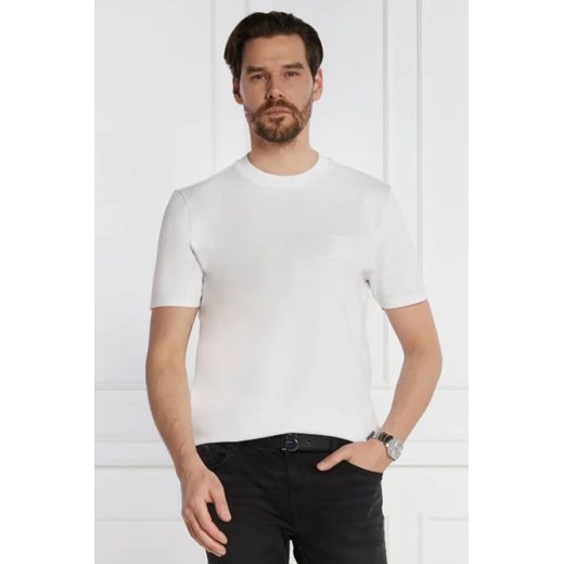 T-shirt męski BOSS HUGO biały z krótkim rękawem