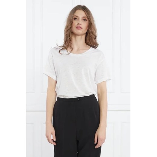 Samsøe Samsøe Lniany t-shirt | Regular Fit ze sklepu Gomez Fashion Store w kategorii Bluzki damskie - zdjęcie 172914583