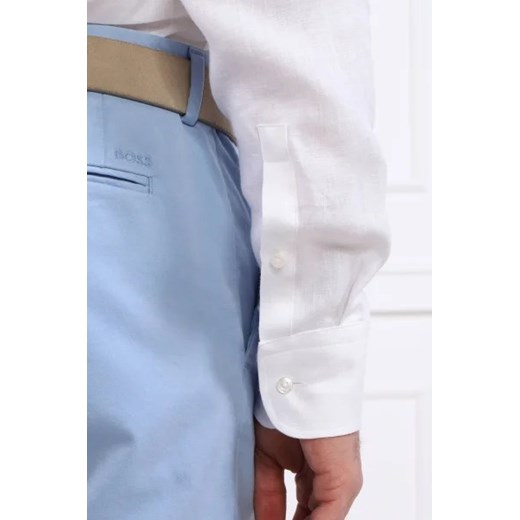 BOSS BLACK Lniana koszula H-HANK-kent-C1-214 | Slim Fit 38 wyprzedaż Gomez Fashion Store