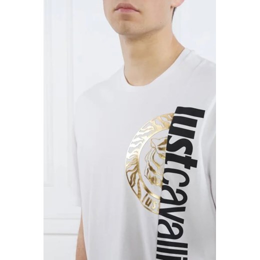 T-shirt męski biały Just Cavalli z krótkimi rękawami