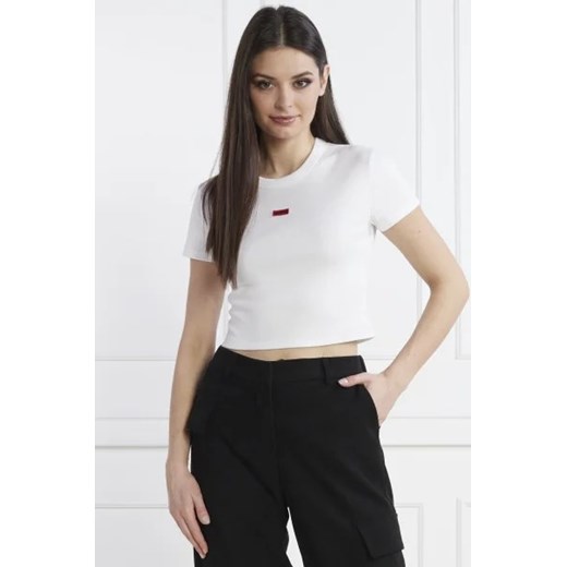 HUGO T-shirt Deluisa_1 | Cropped Fit ze sklepu Gomez Fashion Store w kategorii Bluzki damskie - zdjęcie 172925070