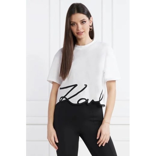 Karl Lagerfeld T-shirt karl logo hem | Cropped Fit ze sklepu Gomez Fashion Store w kategorii Bluzki damskie - zdjęcie 172925091
