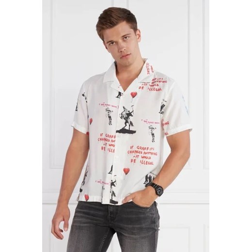 GUESS Koszula SS SANDWASHED GRAFFI | Regular Fit Guess M Gomez Fashion Store okazja